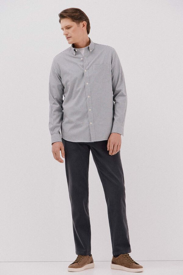Cortefiel Camisa twill cuadros Azul oscuro