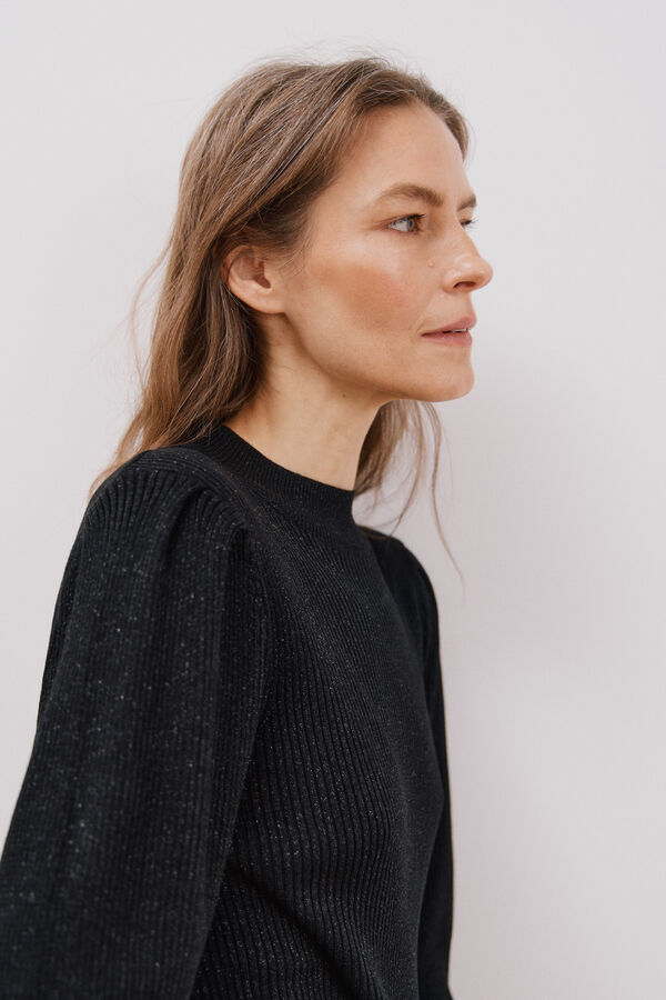 Cortefiel Jersey punto metalizado Negro