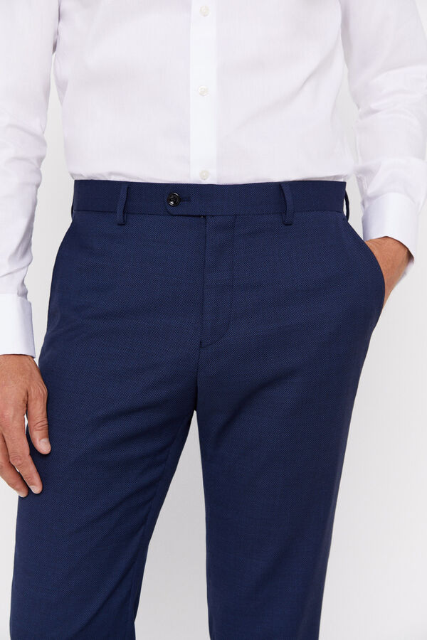Cortefiel Cal&ccedil;as olho de perdiz em tailored fit Azul