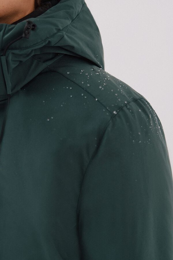 Cortefiel Parka con capucha Verde oscuro
