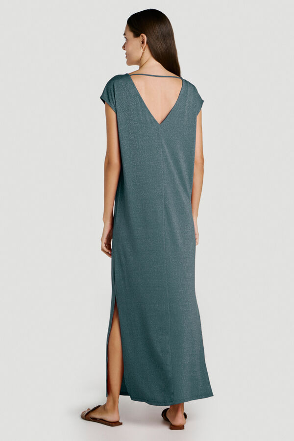 Vila Vestido largo con l&uacute;rex Turquesa