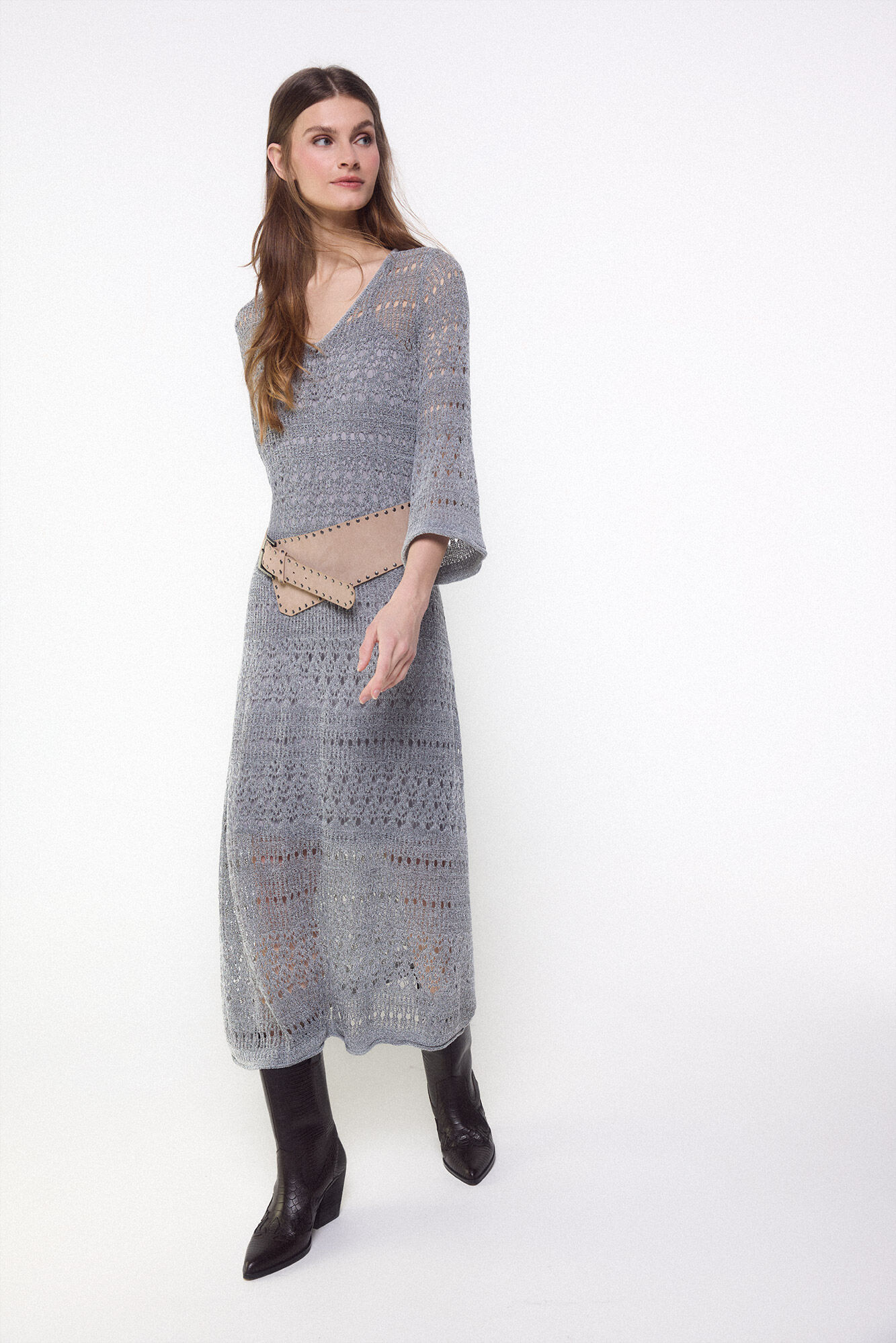 Slowlove Vestido de malha rendada