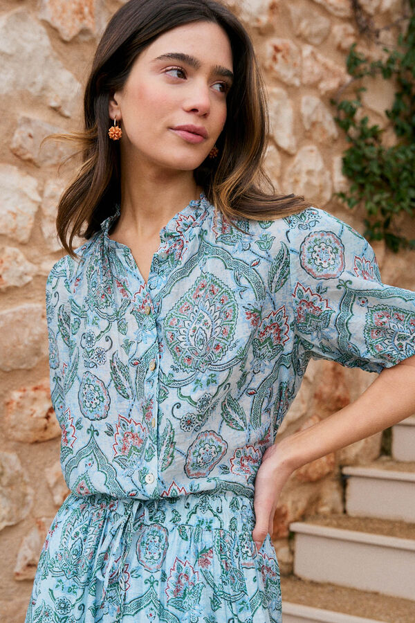 Pol&iacute;n Et Moi Camisa estampado Lirel Azul