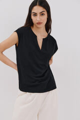 Cortefiel Top detalle cadena Negro