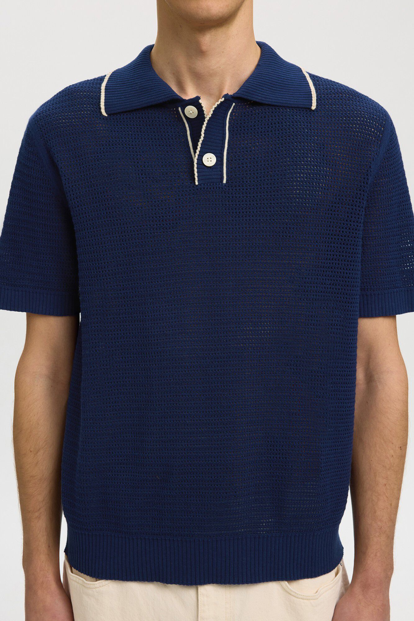Selected Polo de punto manga corta