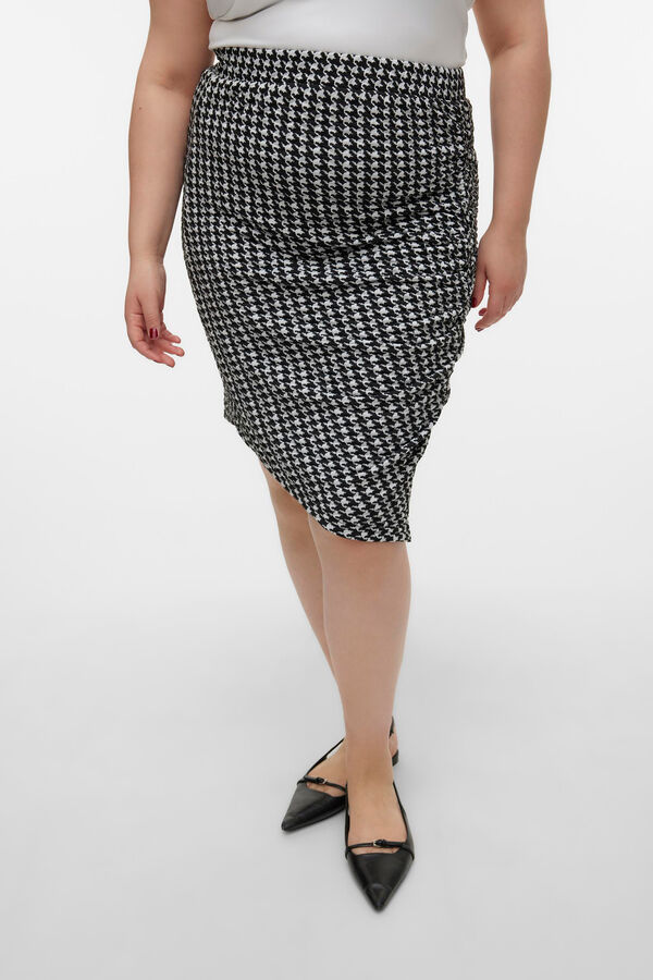 Vero Moda Curve Saia curta pied-de-poule Curve  Preto