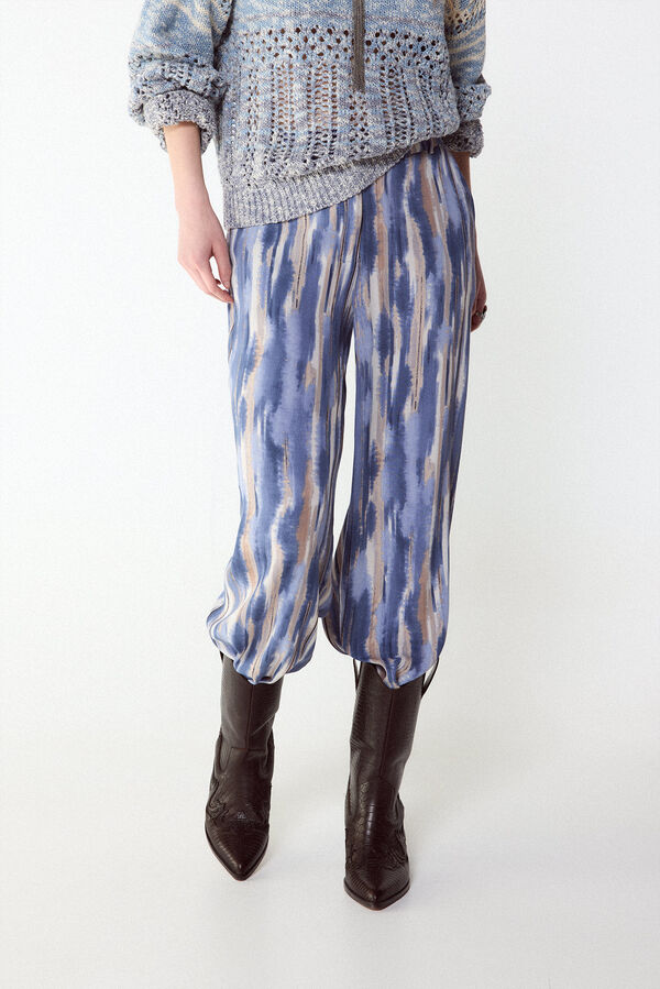 Slowlove Pantal&oacute;n estampado Estampado azul
