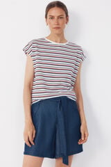 Cortefiel Camiseta b&aacute;sica com bot&otilde;es dourados Multicolorido