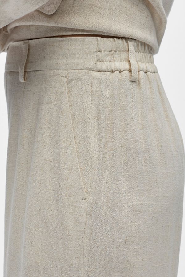 Object Cal&ccedil;a culotte em linho Tostado