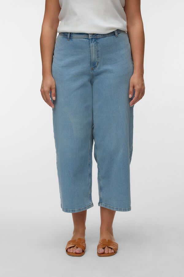 Vero Moda Curve Jeans perna larga tamanho grande Azul