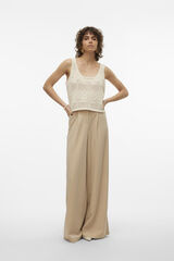 Vero Moda Top de malha detalhes rendilhados  Cinzento