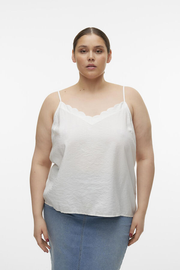 Vero Moda Curve Top singlet (tamanho grande)  Branco