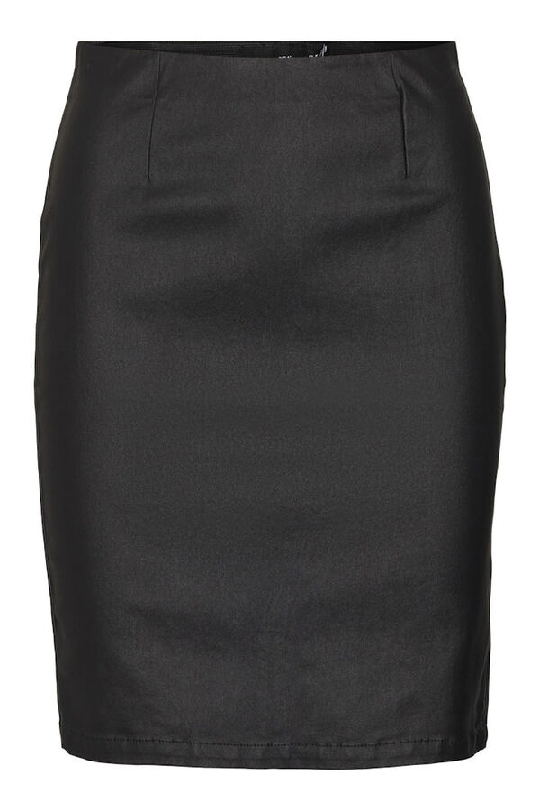 Vero Moda Curve Falda efecto piel talla grande Negro