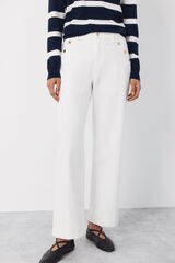 Cortefiel Jeans Palazzo botones Branco