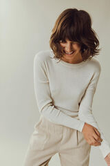 Vila Pantal&oacute;n plisado de lino Gris