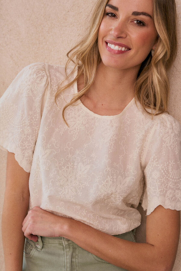 Polín Et Moi Blusa bordada Claire Tostado