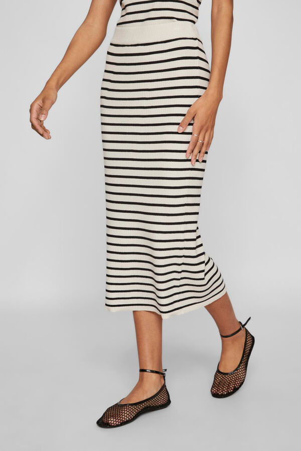 Vila Falda midi rayas Gris