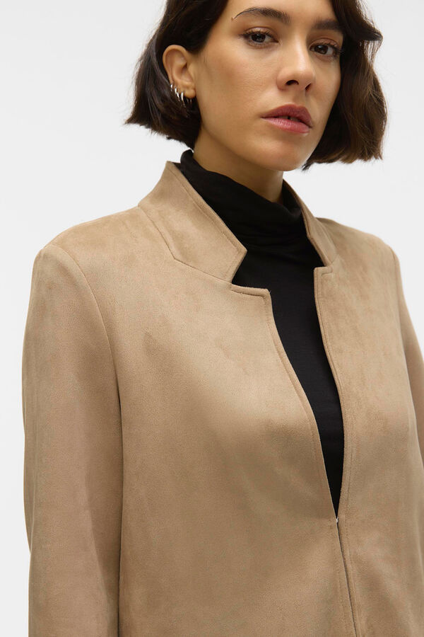 Vero Moda Casaco comprido efeito camurça Verde