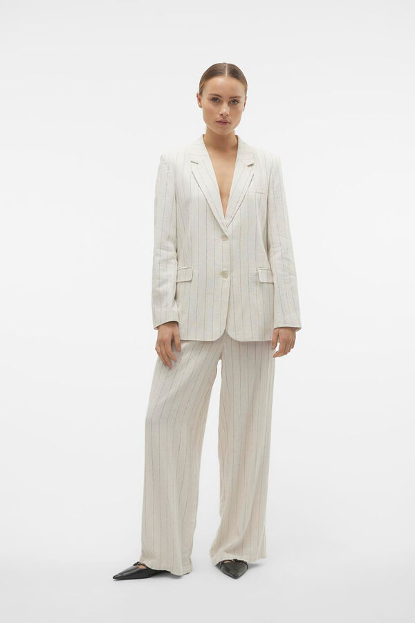 Vero Moda Pantal&oacute;n largo de lino Gris