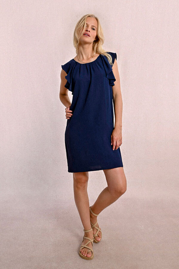 Molly Bracken Vestido de manga curta de borboleta com pregas Azul