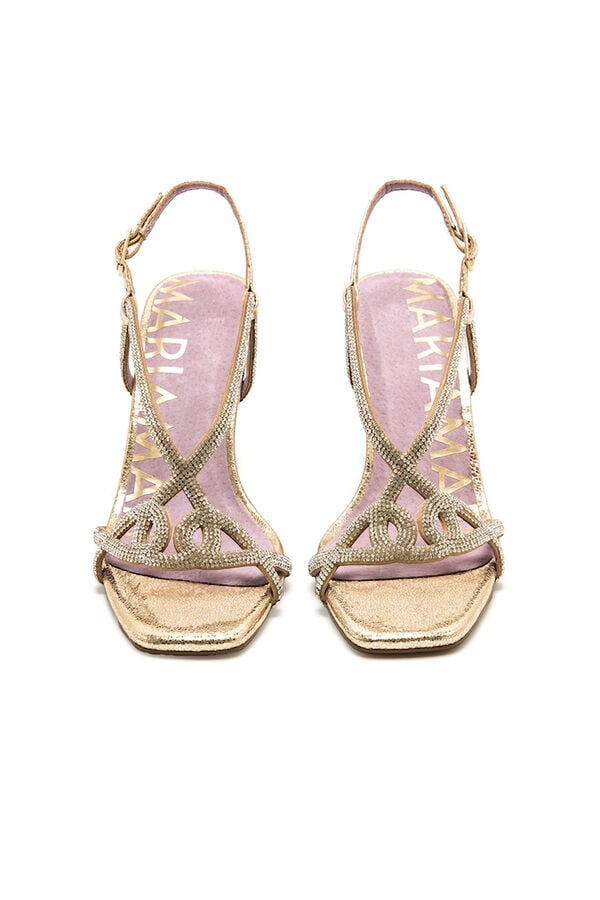 Maria Mare Sand&aacute;lia de salto alto Dourado