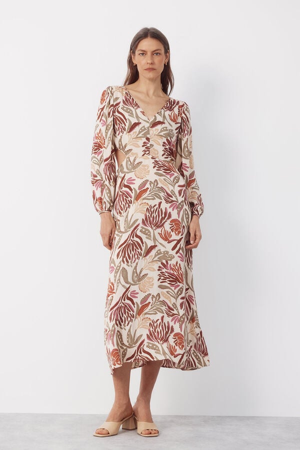 Cortefiel Vestido estampado Multicolor