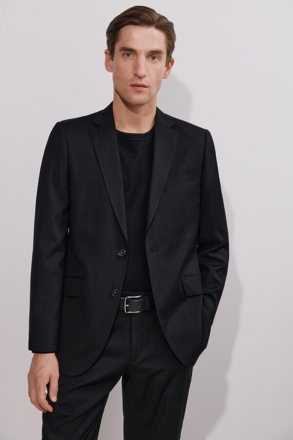 Cortefiel Americana negra slim fit Negro