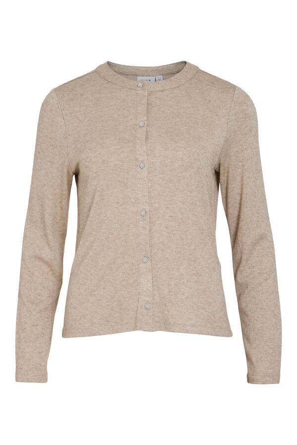 Vila C&aacute;rdigan de punto abotonado Marr&oacute;n