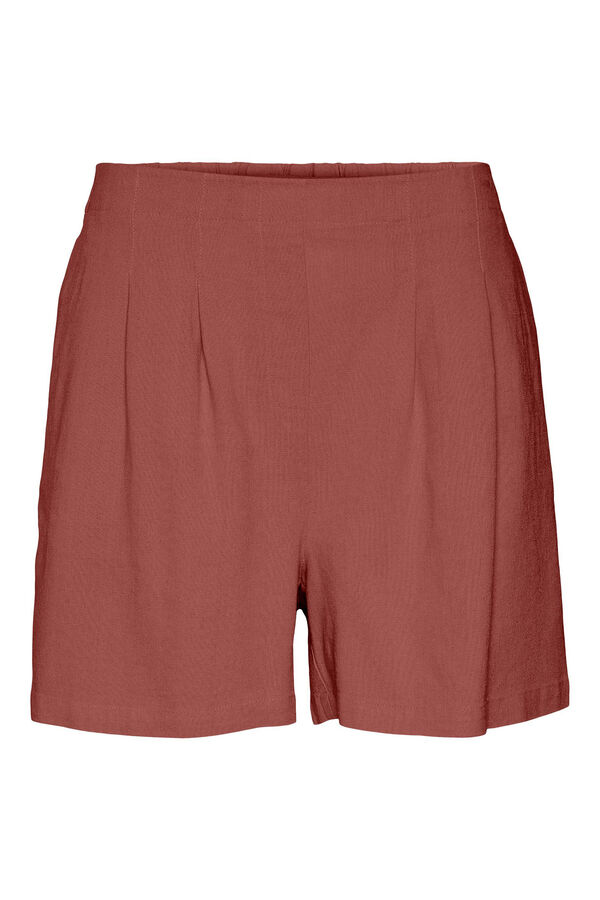 Vero Moda Calções de linho Vermelho