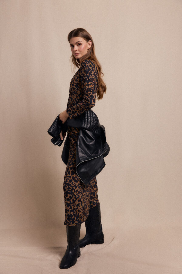 Slowlove Vestido largo estampado Preto