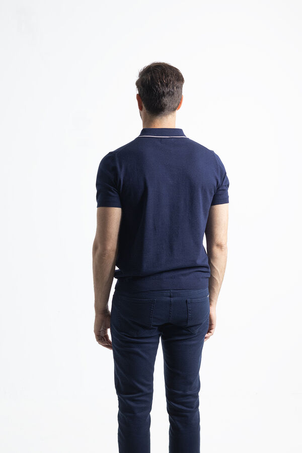 PuroEGO Polo de ponto r&aacute;fia Azul