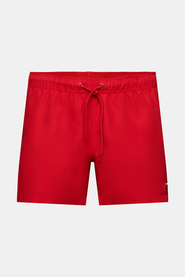 Esprit Ba&ntilde;ador liso tipo bermuda tejido secado r&aacute;pido Rojo