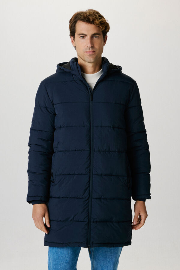 Selected Casaco de penas acima do joelho repelente à água elaborado em 100% com Nylon reciclado Cinzento