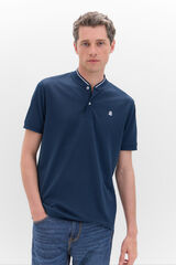 Cortefiel Polo coolmax gola bomber Azul