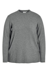 Evoked by Vila Jersey cuello redondo curvy Gris