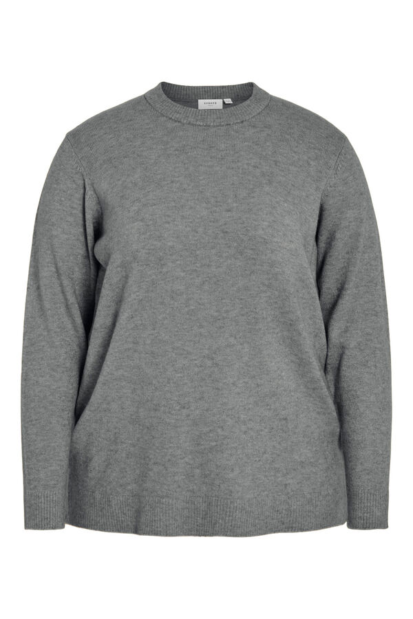 Evoked by Vila Jersey cuello redondo curvy Gris