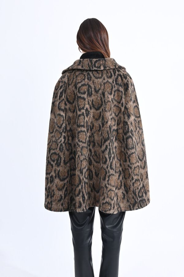 Molly Bracken Abrigo estilo capa de cuadros Marr&oacute;n