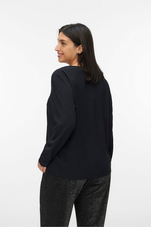 Vero Moda Curve Camisa de manga manga tamanho grande Preto