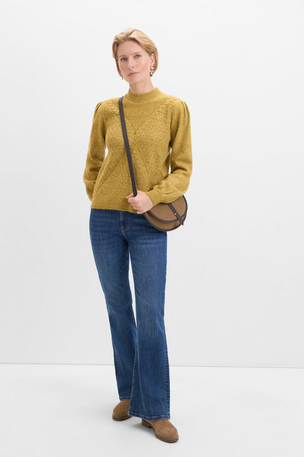 Cortefiel Jersey ochos y calados Dorado