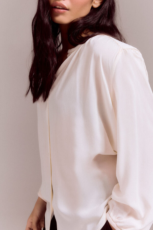 Slowlove Blusa com pala cintado = entallado Branco