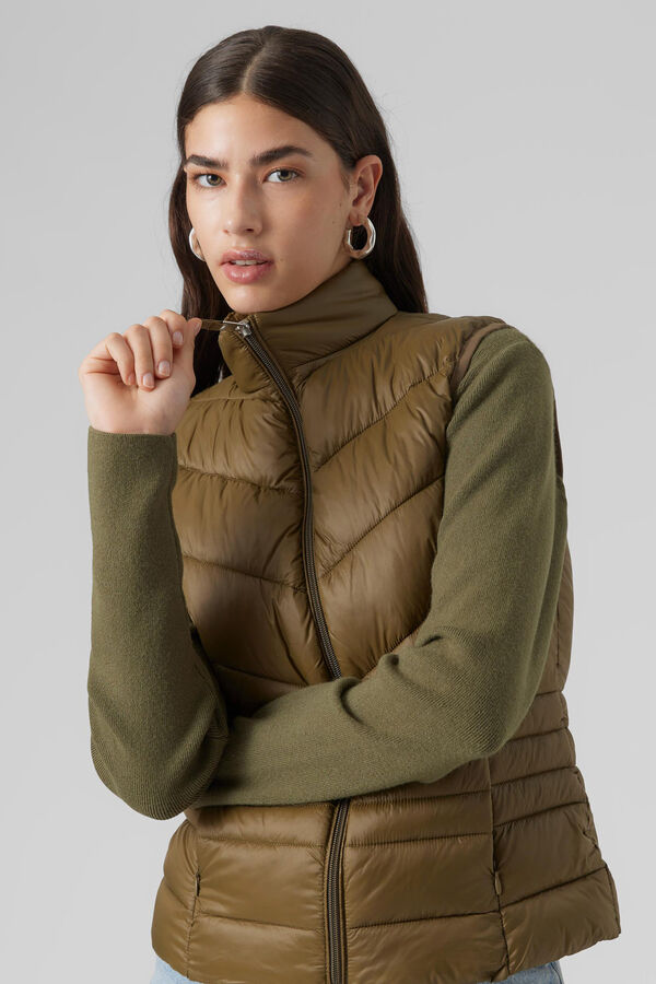 Vero Moda Chaleco acolchado con bolsillos Verde