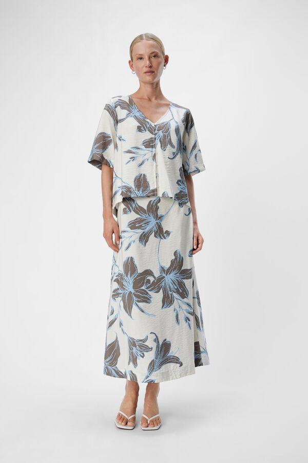 Object Saia midi estampada Tostado