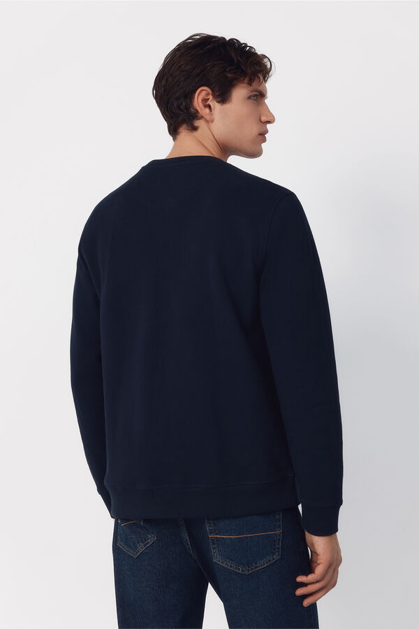 Cortefiel Sweatshirt estruturada com gola caixa Azul