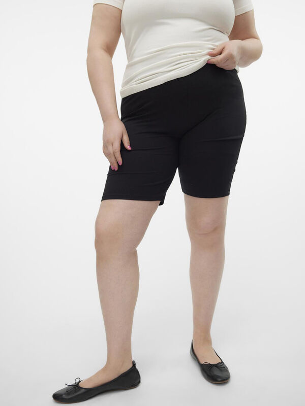 Vero Moda Curve Cal&ccedil;&otilde;es de algod&atilde;o cintura subida  Preto