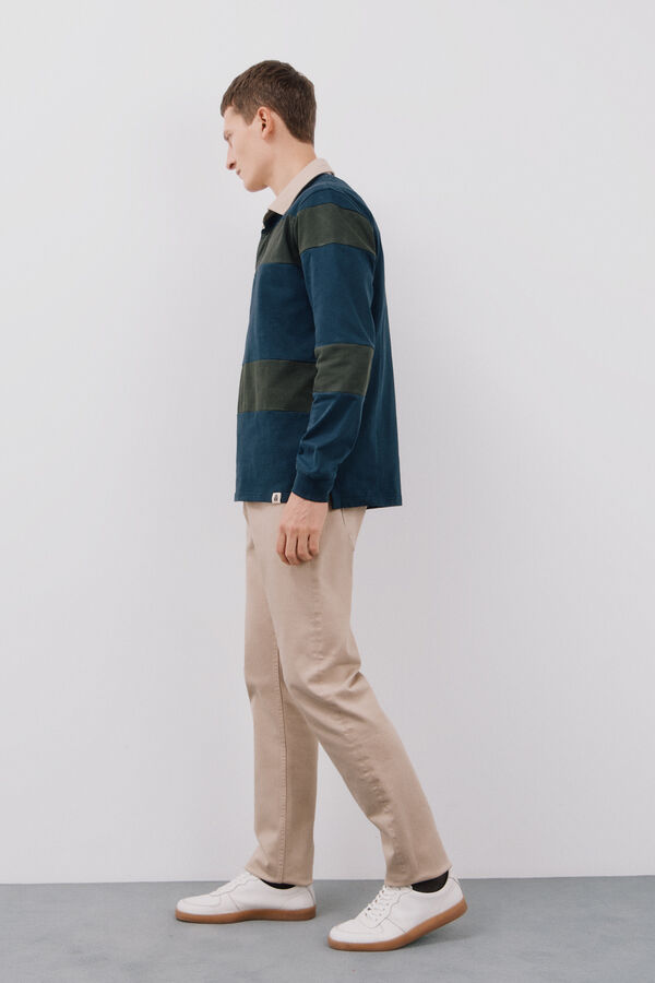 Cortefiel Polo rugby riscas Azul