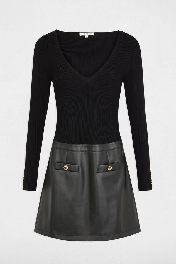 Morgan Vestido corto ajustado 2 en 1 Negro