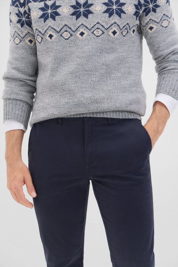 Cortefiel Su&eacute;ter de l&atilde; de natal com gola redonda Cinzento