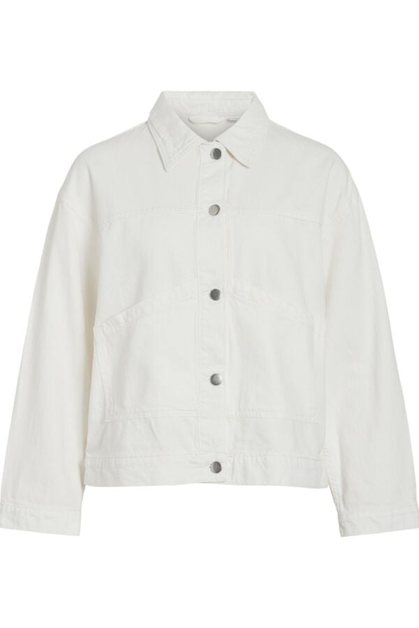 Vila Chaqueta cazadora vaquera de algodón Blanco