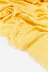 Cortefiel Lenço de seda jacquard logo Amarelo