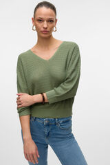 Vero Moda Jersey de punto fino con estructura Verde oscuro